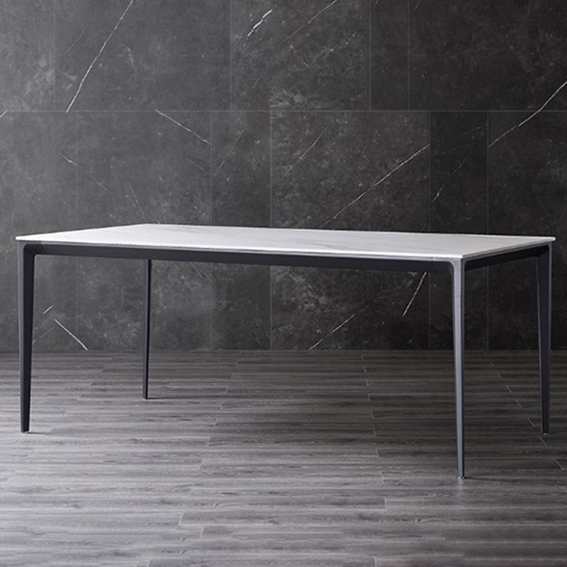 Contemporary 1/2/3/5 Pieces Dining Chairs Set Rectangle Stone Furniture in White