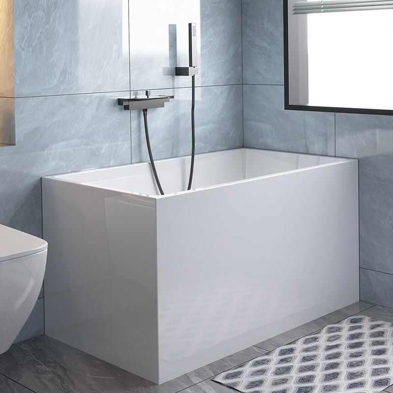 Acrylic Back to Wall Bathtub Stand Alone Modern Soaking Bath