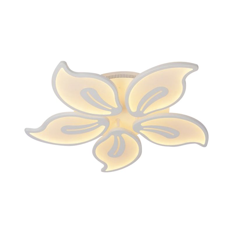 Acrylic Bauhinia Leaves Flush Ceiling Light Modernism LED 3/5/9-Light Flush Mount Light Fixture in Warm/White/Natural Light