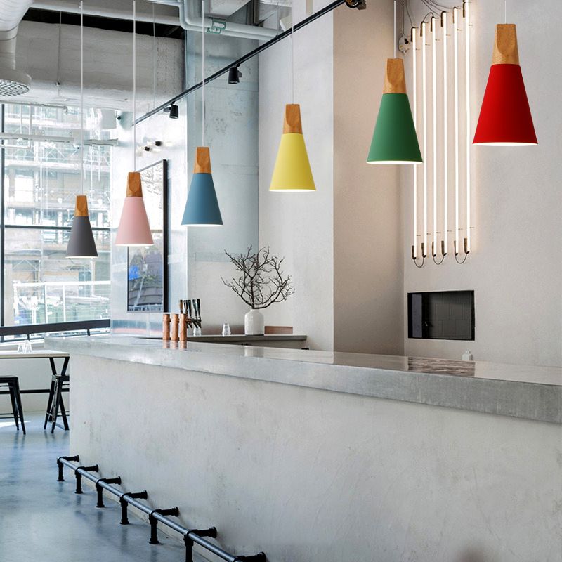 Simplicity Hanging Lamps Macaron Pendant Light Fixture for Bedroom Foyer