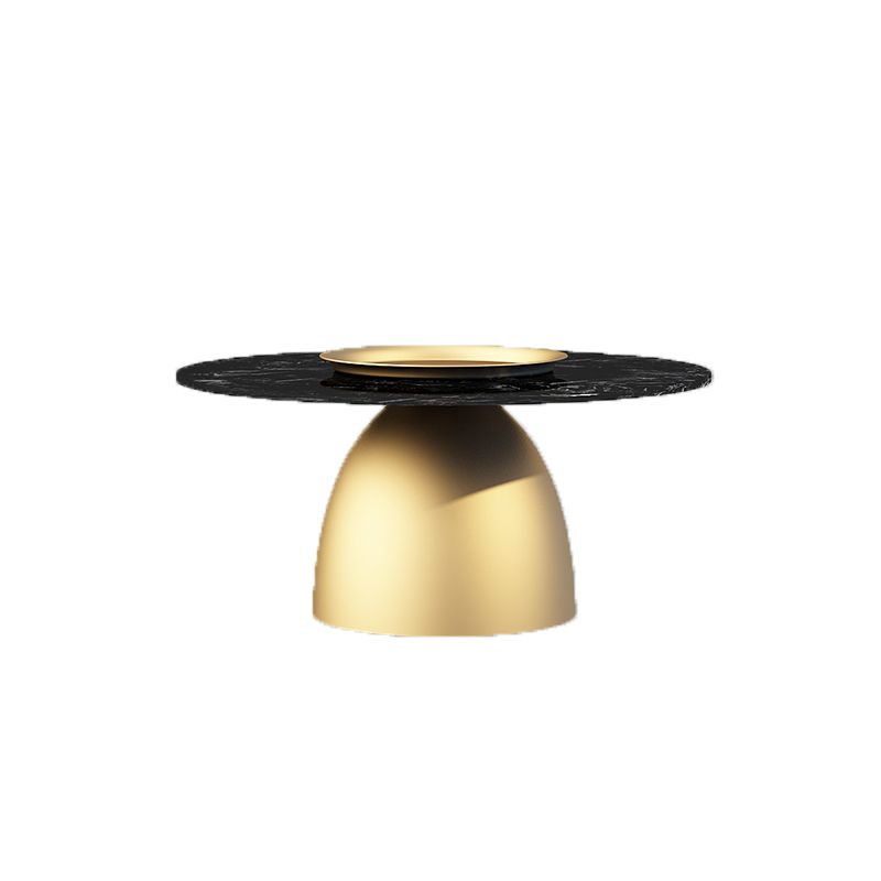 Mid-Century Modern Metal Pedestal Round Tray Top Single Coffee Table
