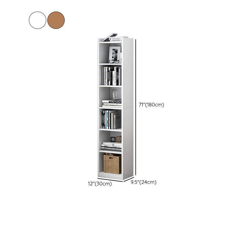 Contemporary Closed Back Bookcase Engineered Wood Bookshelf for Home Office
