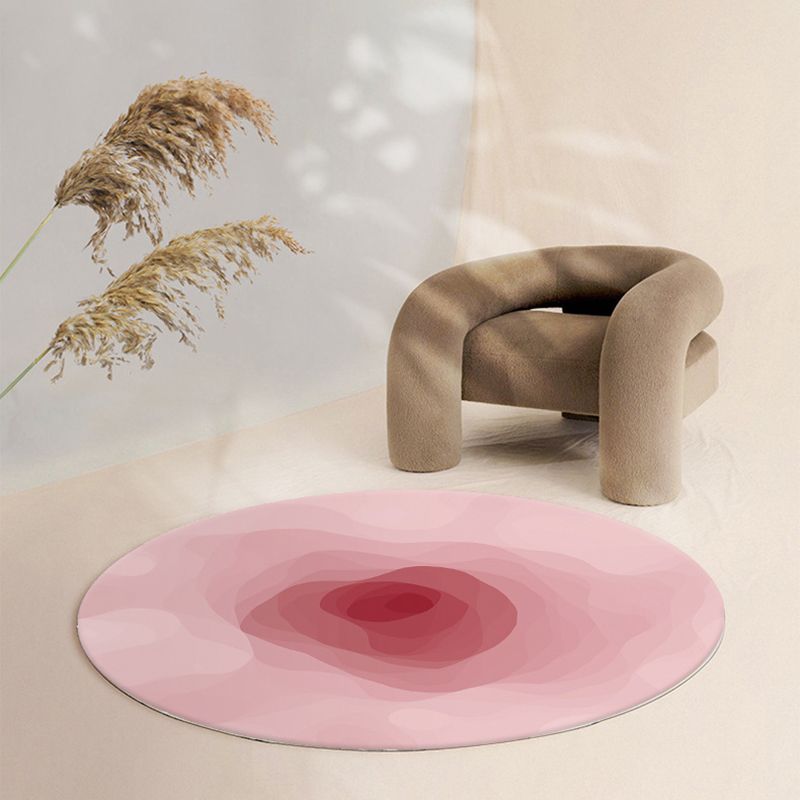 Pink Modern Rug Polyester Gradual Change Rug Washable Rug for Living Room