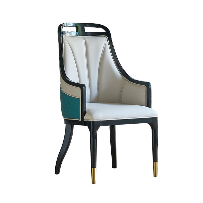 Modern Simple Arm Chair Wooden Frame Dining Arm Chair for Living Room