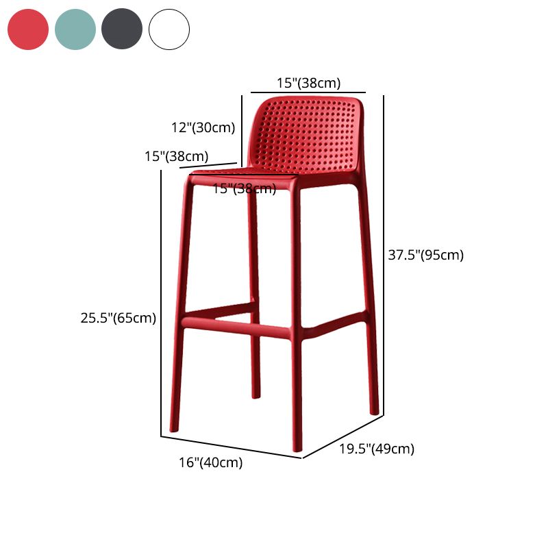 Nordic Bar-stool Plastic Counter Bar Stool for Kitchen Bar with Plastic Legs