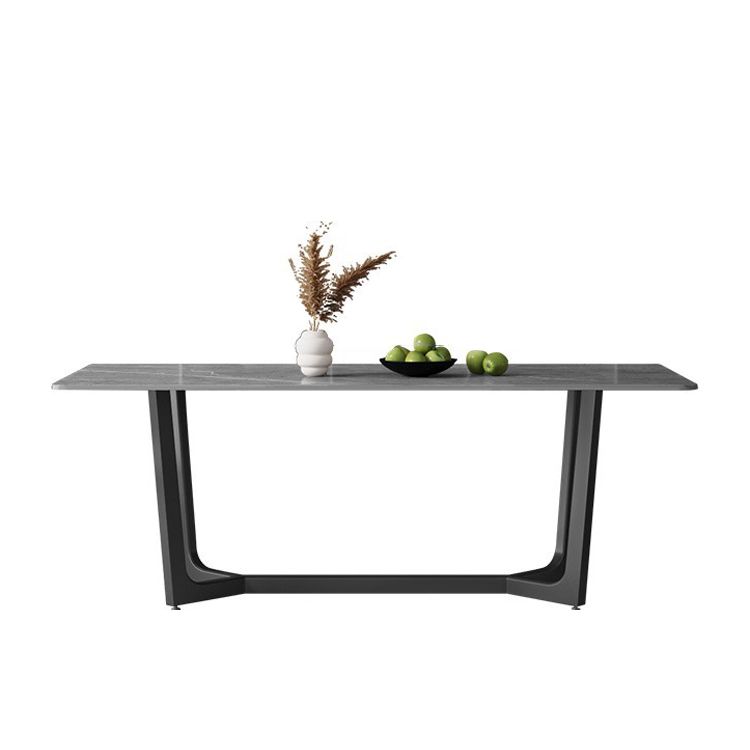 Sintered Stone Dining Table Industrial Dining Room Table with Trestle Base