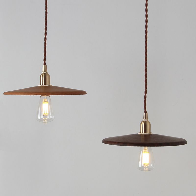 1 Light Pendant Light Modern Style Minimalism Wood Hanging Light for Dinning Room