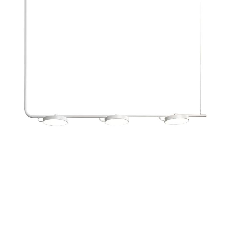 Moderno lampadario semplice/nero semplice con tonalità di tamburo 2/3 luci in metallo l'illuminazione per sala da pranzo