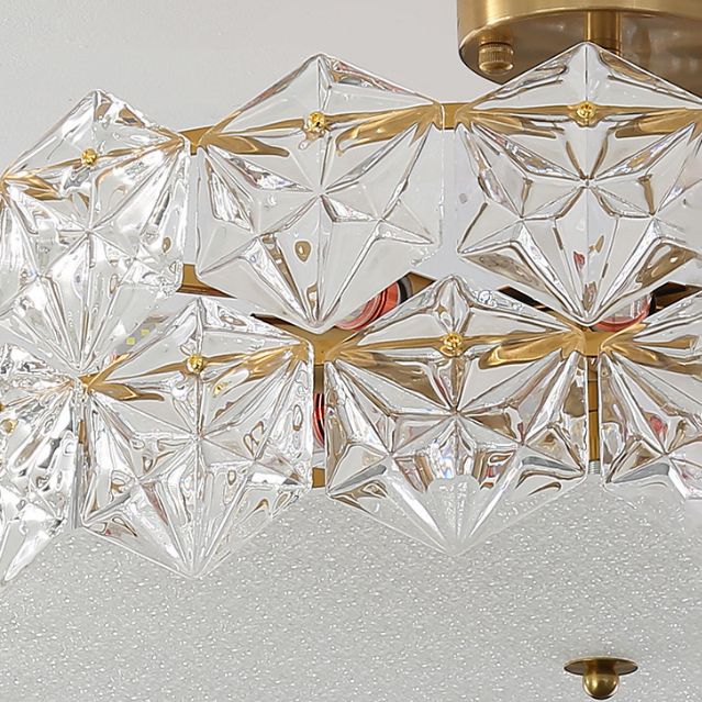 Nordic Ceiling Lamp Glass Shade Flush Mount Light Fixture for Bedroom