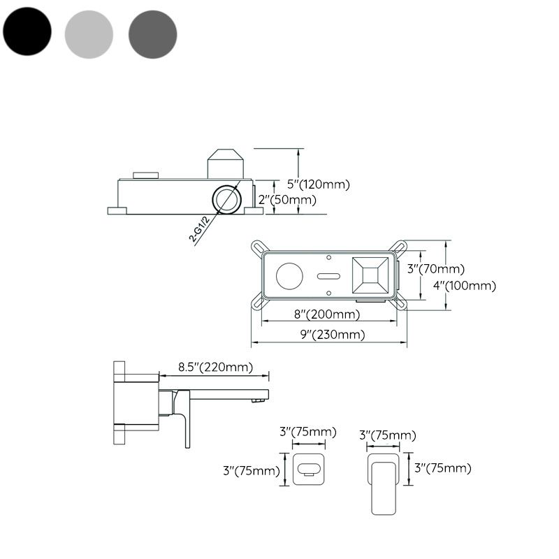 Lever Single-Handle Wall Mounted Modern Low Arc Metal Wall Mount