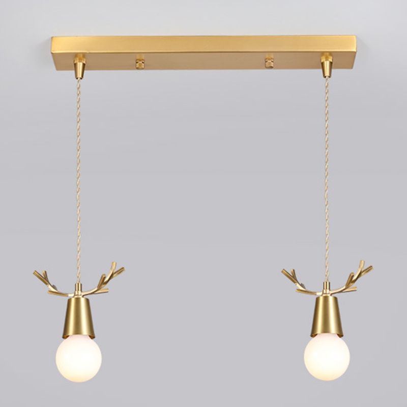 Geweih Metallheizes Licht Nordic Style Messing Down Lighting Anhänger für Esszimmer