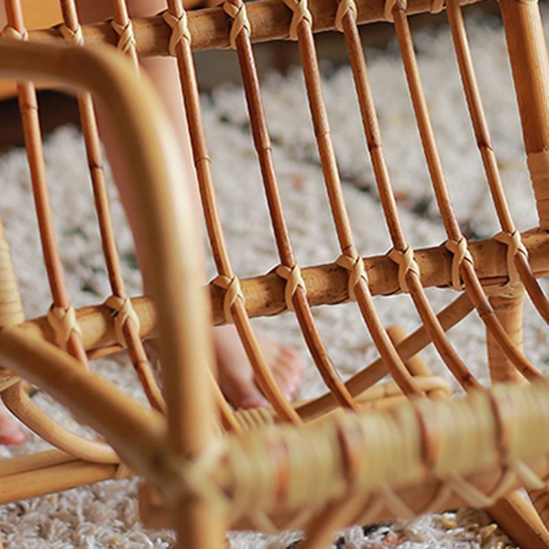 Modern Rocking Chair Wicker Removable Cushions Button-Tufted Rocker