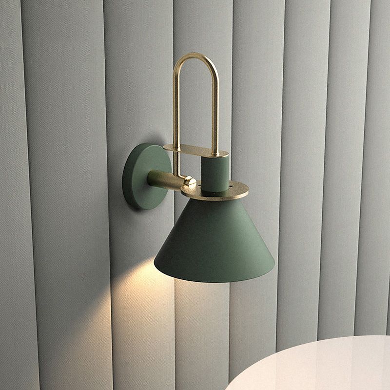 Conical Shaded Sconce Light Fixture Metal Wall Mount Lighting