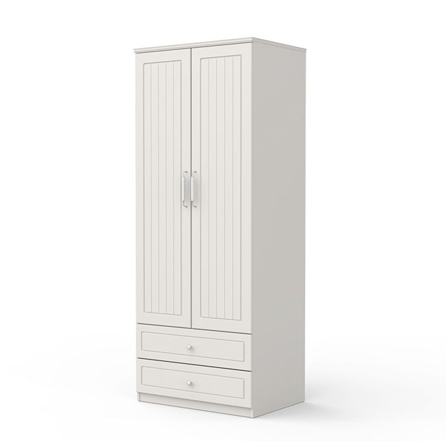 Contemporary Style Wardrobe Wood 2-Drawer Wardrobe Closet for Bedroom