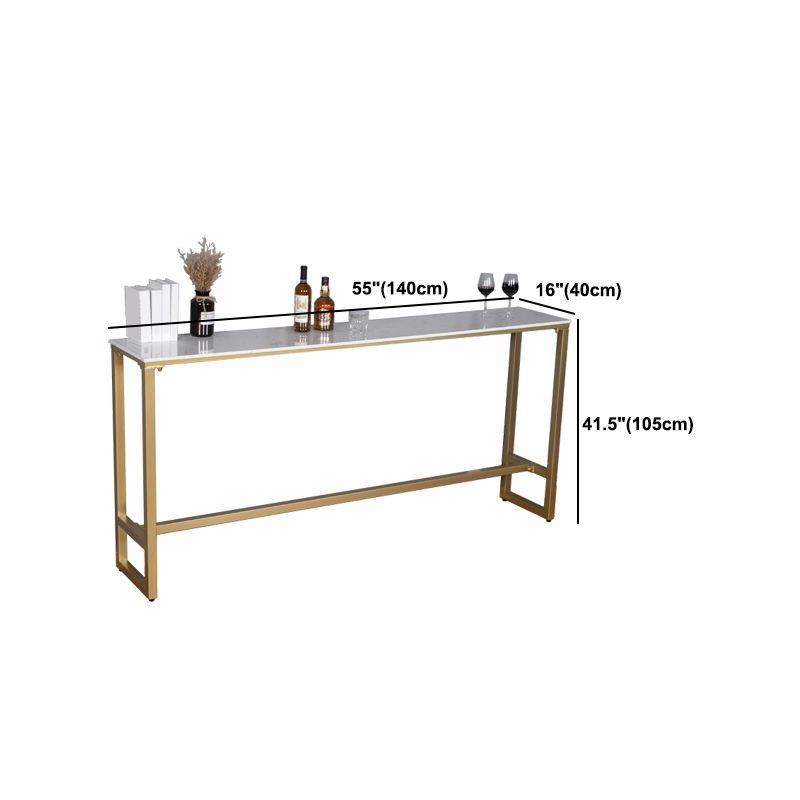 Glam Style Rectangle Bar Table 1/2/5 Pieces Faux Marble Counter Table for Indoor