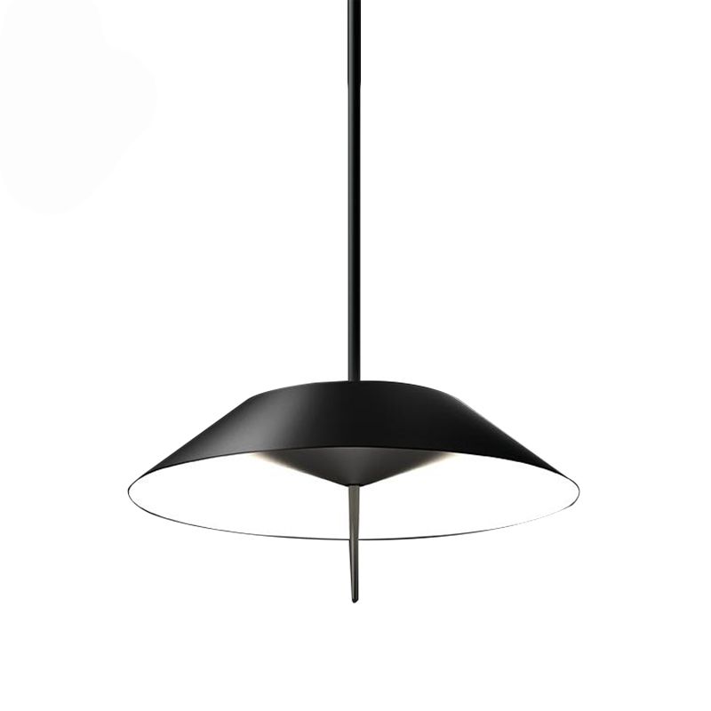 Negro/blanco/dorado medio cónico colgante colgante de colgante simple suspensión de hierro led luz en luz cálida/blanca