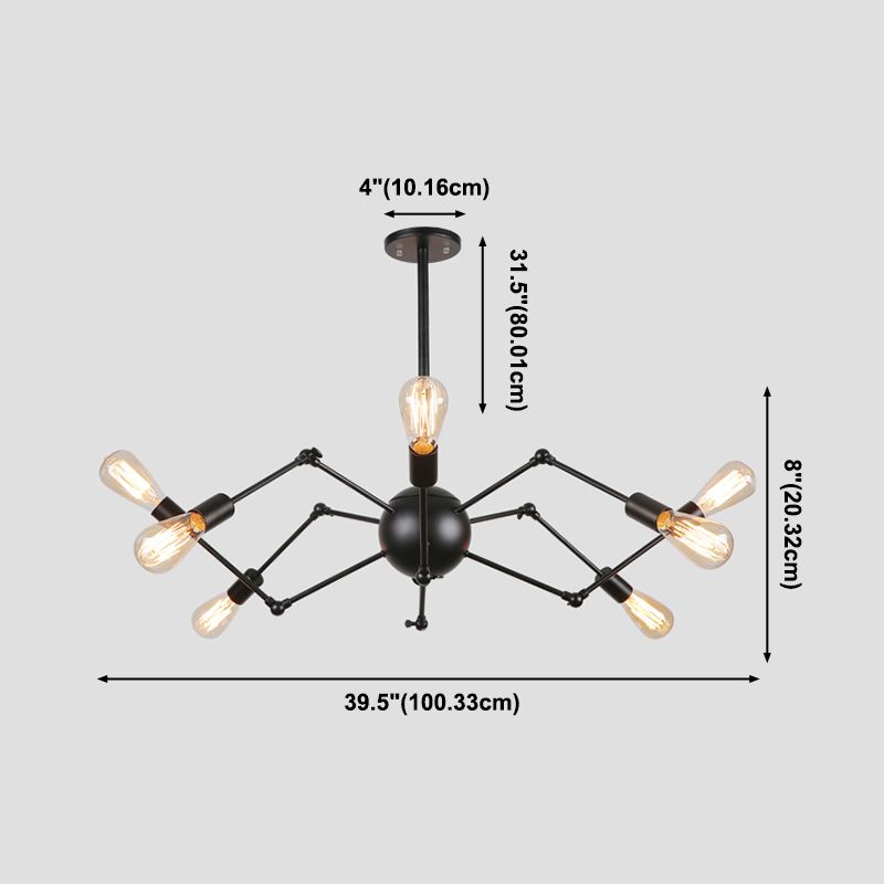 Spider Metal Chandelier Pendant Vêtements de style industriel Store de plafond
