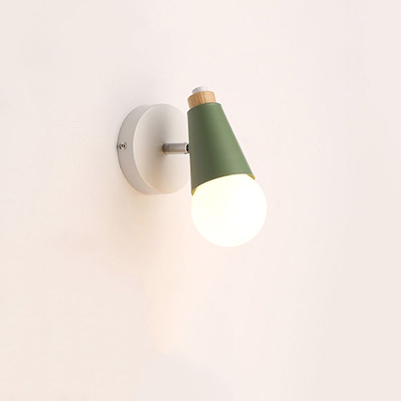 1-Light Geometric Shade Wall Sconce Modren Nordic Macarons Style Metal Wall Lighting