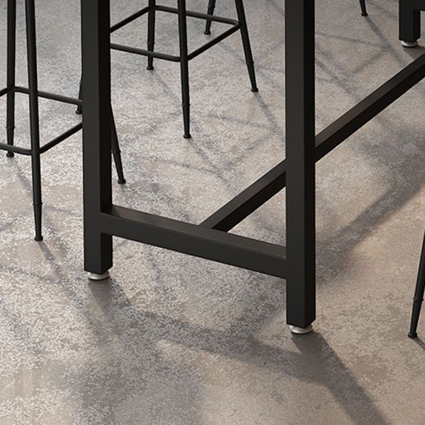 Rectangle Wood Top Counter Table Industrial Style Bar Table for Restaurant