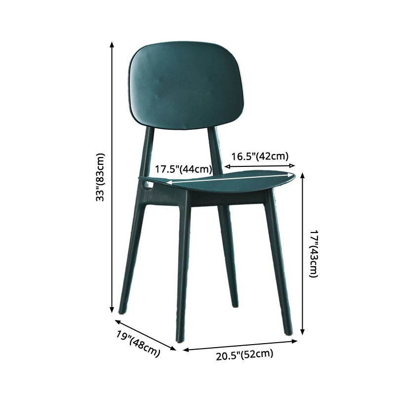 Plastic Scandinavian Dining Room Chair Matte Finish Open Back Dining Side Chair