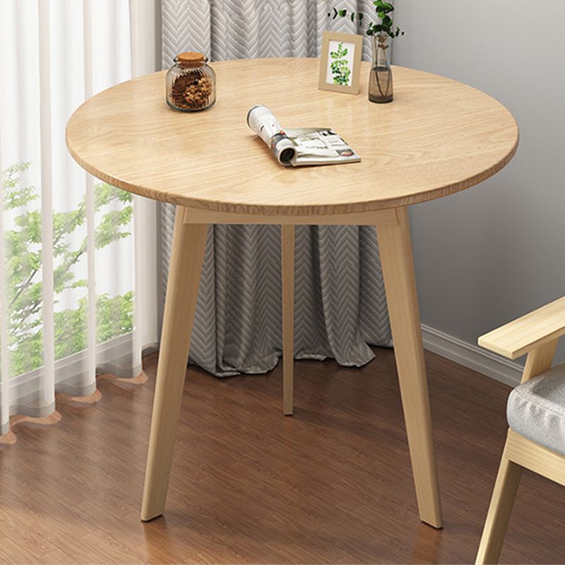Wood Living Room Side Table Round 3 Legs End Table in White/Natural