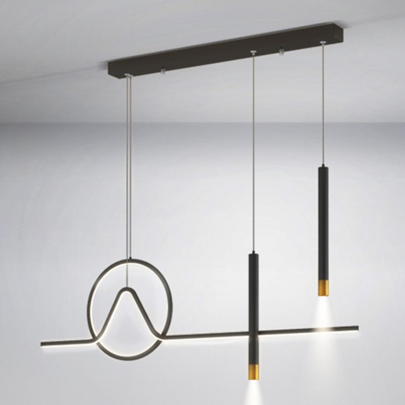 Modern Kitchen Pendant Lights Geometric Island Pendant Lights Metal 4-Light