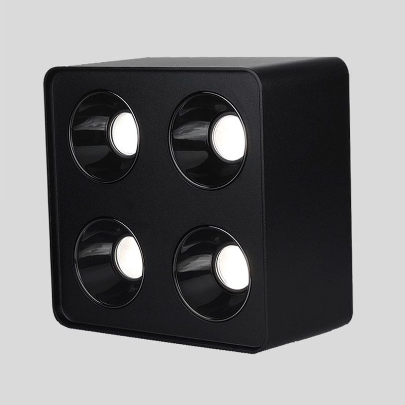 Plafonnier LED de forme carrée, Style Simple et moderne en aluminium, 4 lumières encastrées pour chambre à coucher