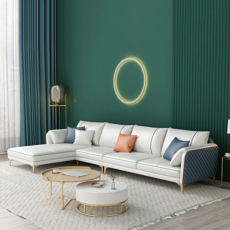 Modern Pillow Back Sectional Pillow Top Arm 4-seater Sectional