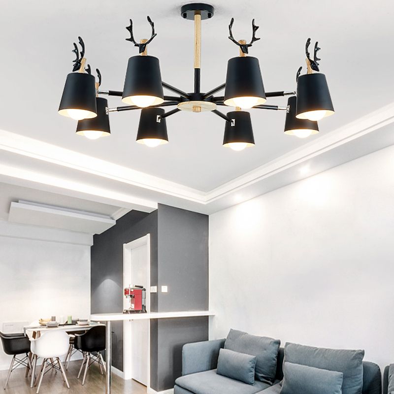 Iluminación colgante geométrica de múltiples luces lámpara de techo de metal de estilo moderno