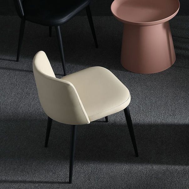 Upholstered Armless Dining Chair Metal Kitchen Dining Side Chair