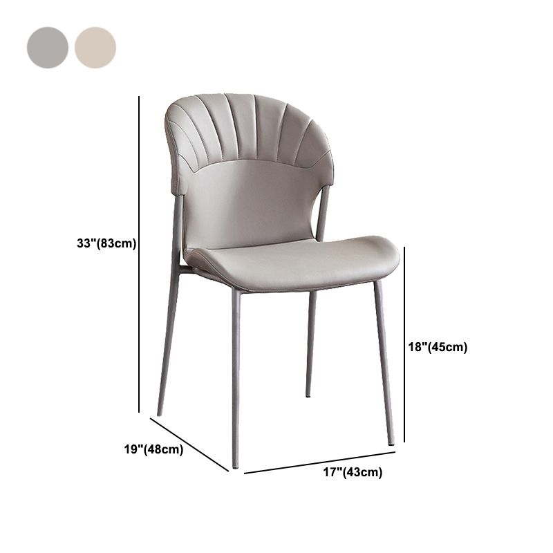 Khaki and Gray Dining Chairs Modern Armless Dining Side Chair