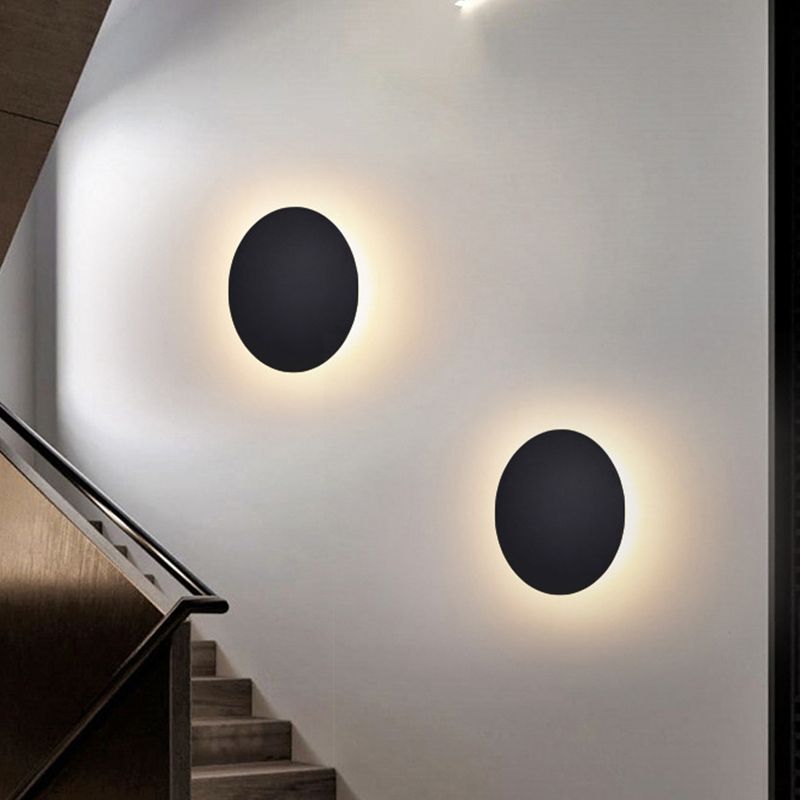 Metal Round Shape Wall Lighting Modern Style 1 Light Wall Mounted Light Fixture