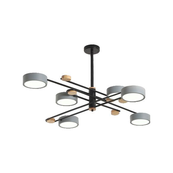 6-leichter Zylinder Anhänger Beleuchtungskörper moderne Metallhänge der Metallhänge des Stils