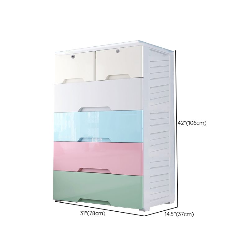 Modern Style Plastic Wardrobe Home Storage Wardrobe with Drawers