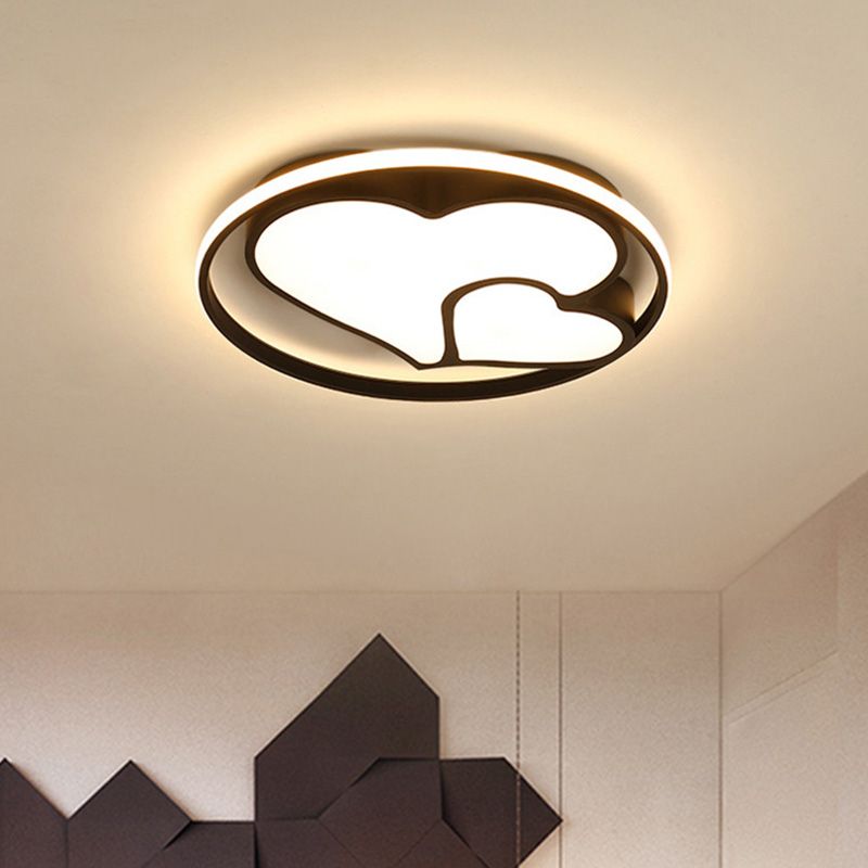 Modern Led Fixture Flush Mount Lighting Fixture Acrylic and Metal Lampshade for Bedroom