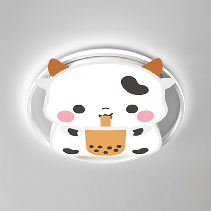 Lovely Cow LED Ceiling Light Modern Simple Style Flush-mount Lamp for Bedroom Living Room