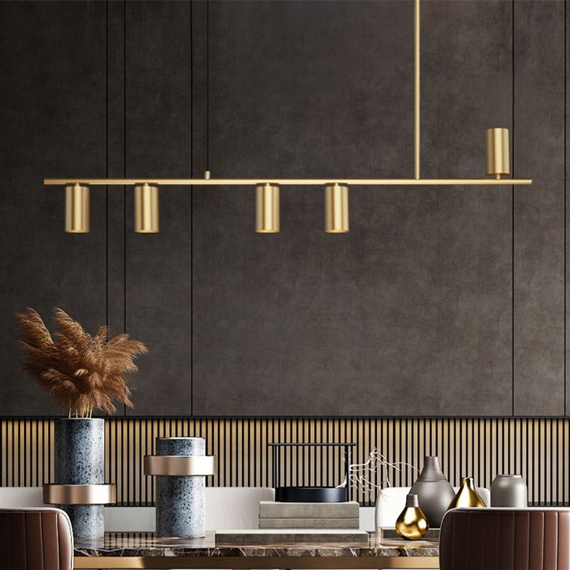 Contemporary Golden Ceiling Light LED Metal Kitchen Island Lighting for Dining Room