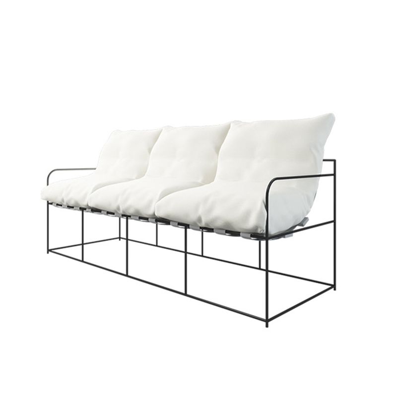 Modern White Stain Resistant Seating Tuxedo Arm Sofa for Bonus Room
