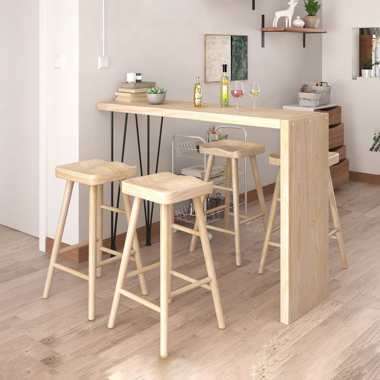 Modern Rectangular Pub Table Set 1/2/5 Pieces Wooden Counter Table