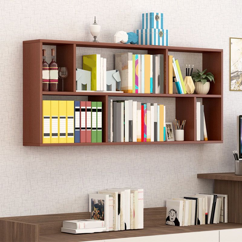6"/8" W Modern Wooden Bookcase Wall-mounted Bookshelf with Shelves