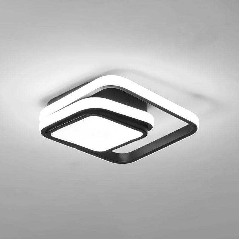 Plafonnier Led carré en aluminium, finition noire moderne, luminaire de plafond pour Foyer