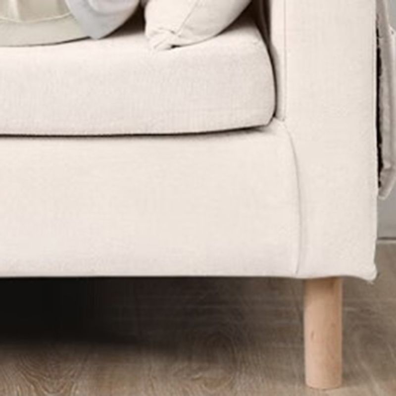 Scandinavian 24.4" Wide Pillows Back Loveseat Square Arm Convertible Sofa