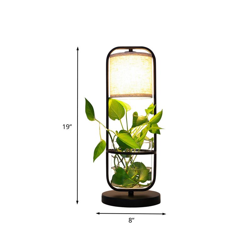 Tavolo da notte rettangolo di metallo luce industriale camera da letto a led lampada dimmebile/comodino generale in nero