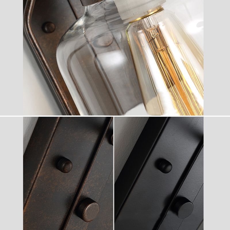 Accesorio de iluminación de pared sombreada cafetera de vidrio de estilo industrial Luz de pared