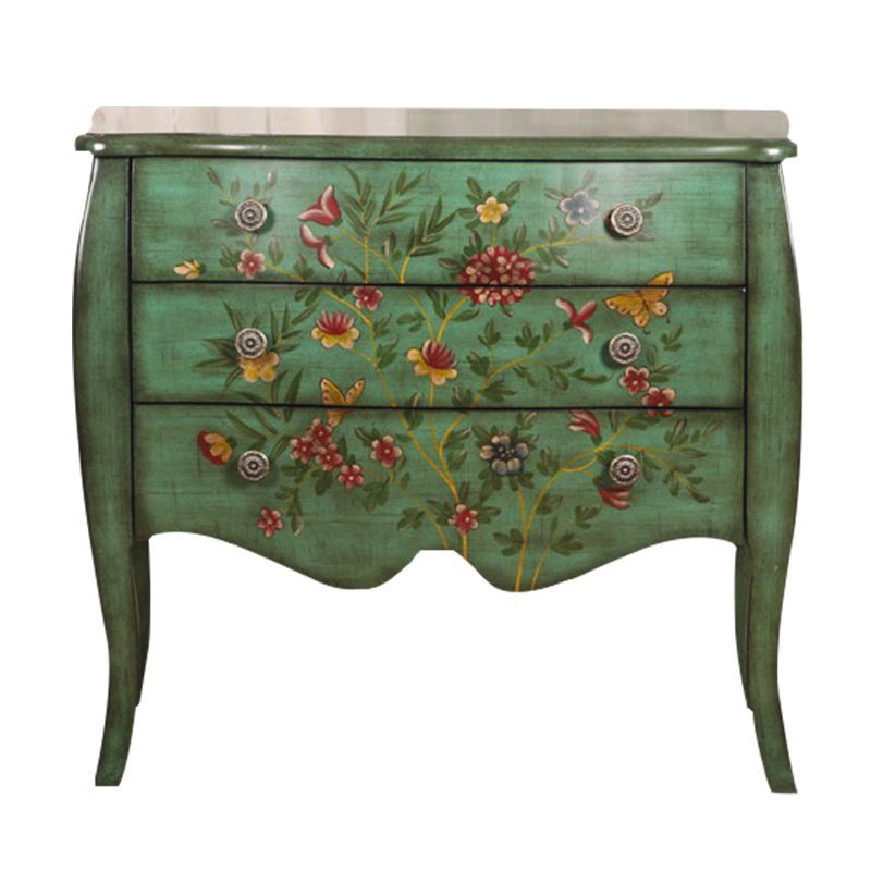Mid-century Modern Accent Chest with Drawers, Wooden Rectangle Chest