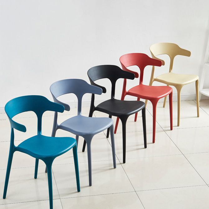 Nordic Backrest Armrest Acrylic Chair with Acrylic Legs for Dining Room