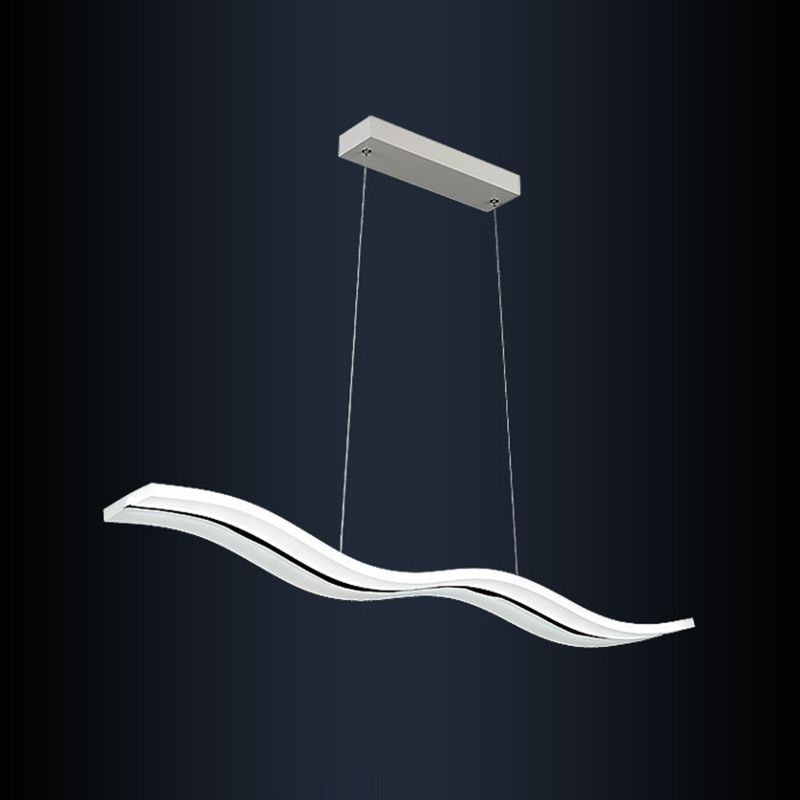 Single Modernism Silver Ceiling Light LED Kitchen Island Lighting for Foyer