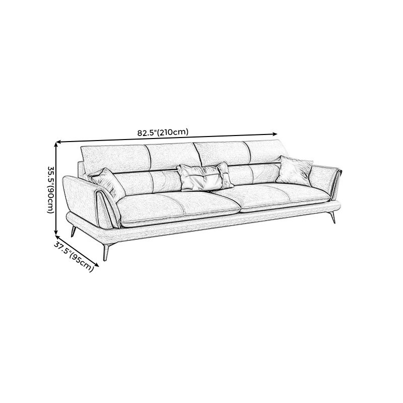 Slipcovered Stationary Stain Resistant Storage Square Arm Gray Sofa