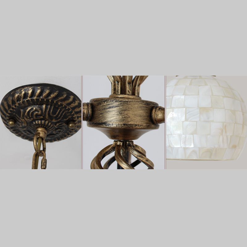Lustre en bronze en vitrail