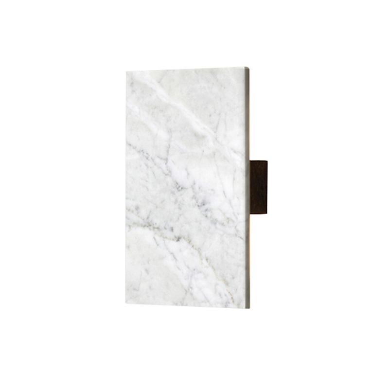 2 lichten bedmuurlicht SCONCE Eenvoudige grijze wand gemonteerd lamp met rechthoekige paneelmarmeren schaduw